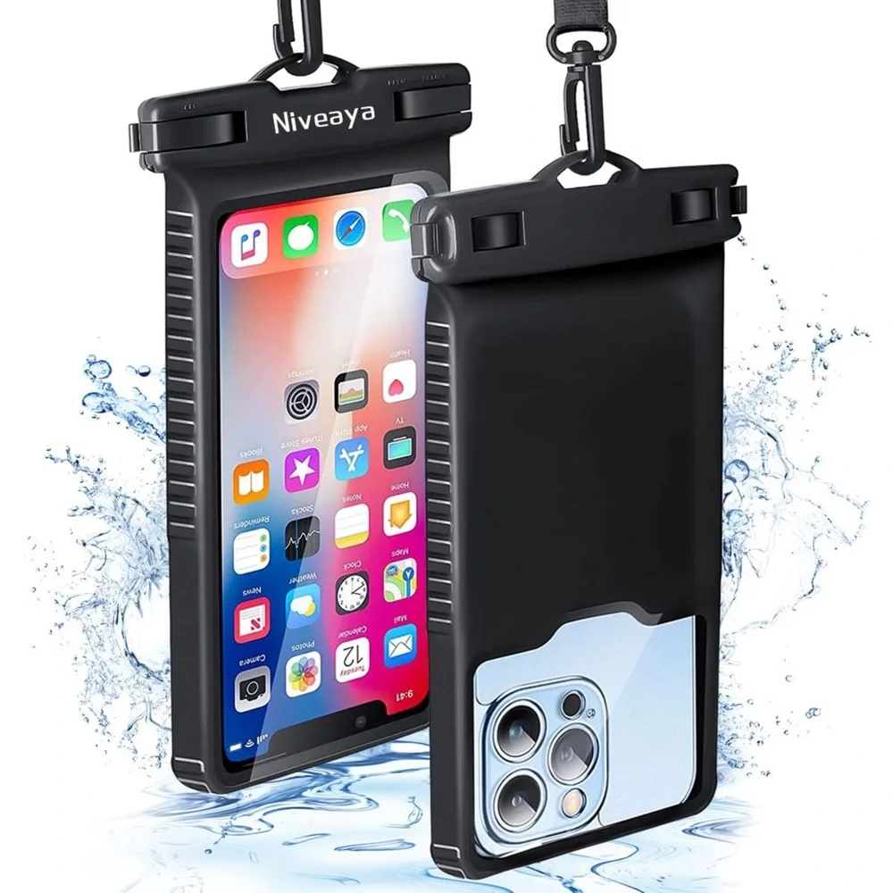 3D Waterproof Phone Case IPX8 Shockproof Phone Pouch Dry Bag Cover Black